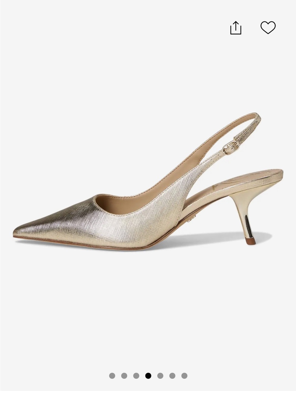 Sam Edelman Gold Leaf Faux Leather Bianka Slingback Pump - Picture 2 of 7